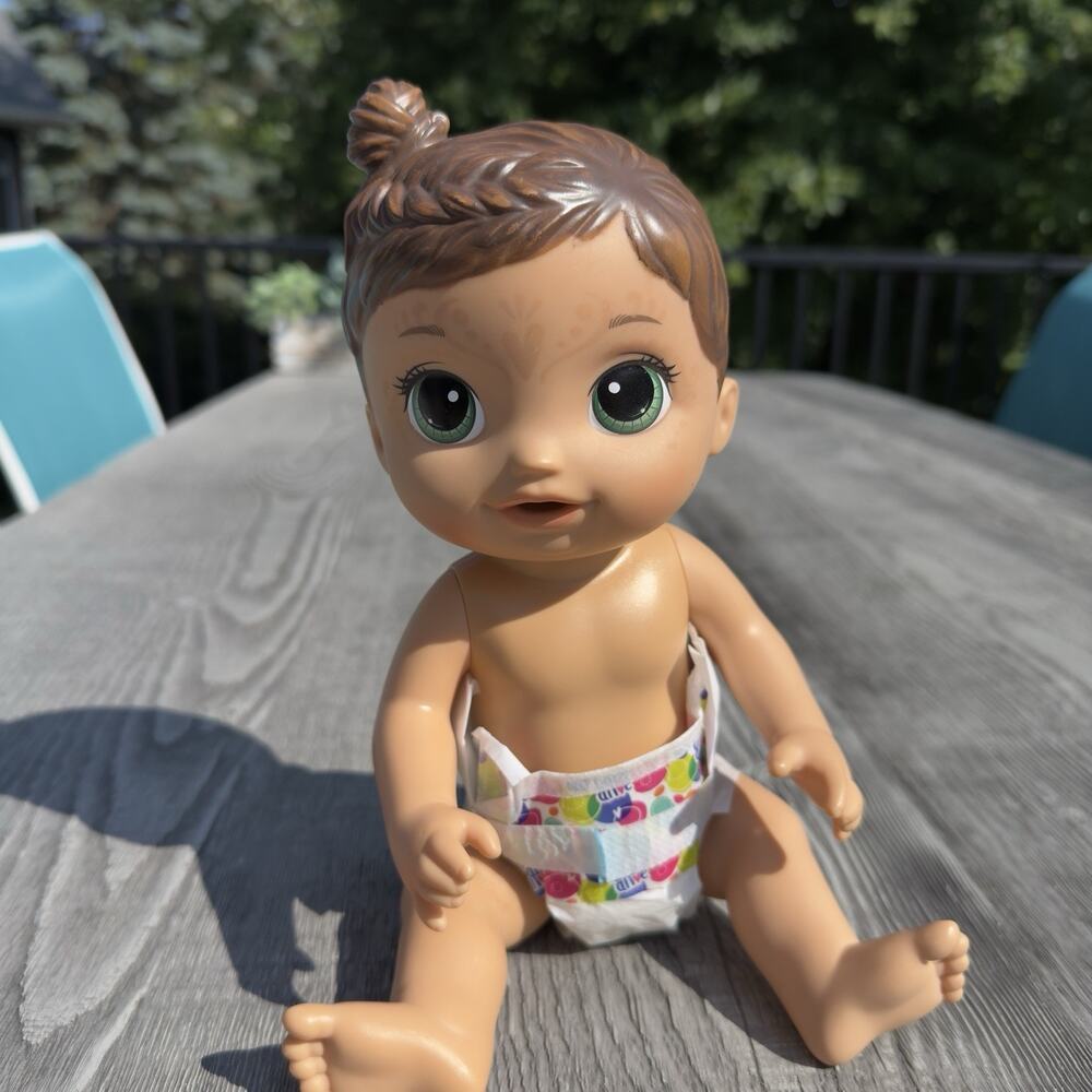 Baby Alive Face Paint Fairy Doll Brunette Hair Green Eyes
